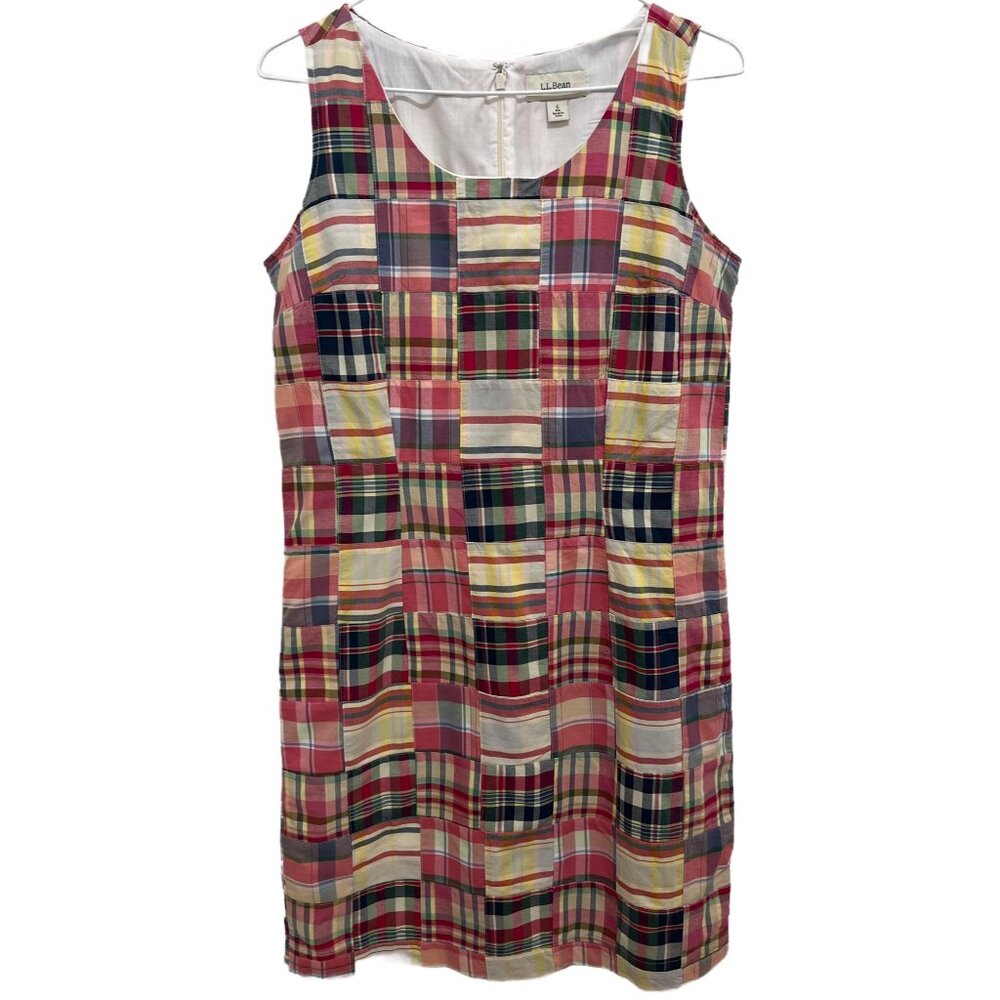0321 L.L.Bean Cotton Patchwork Sleeveless Mini Sh… - image 1